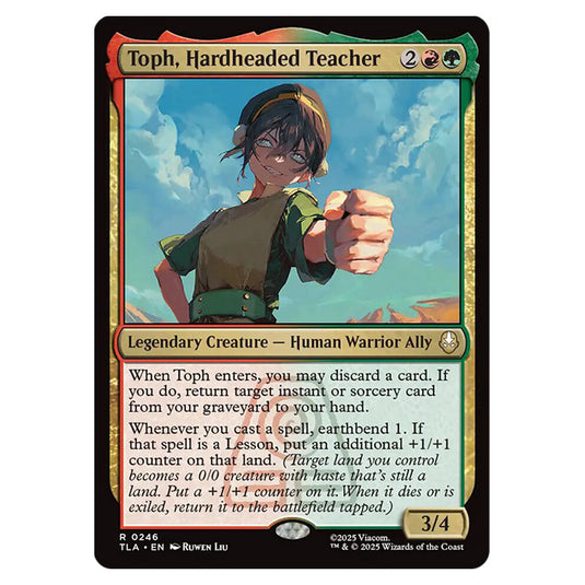 Toph, Hardheaded Teacher 0246 card from the Magic The Gathering set Avatar The Last Airbender