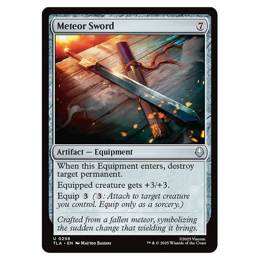 Meteor Sword 0258 card from the Magic The Gathering set Avatar The Last Airbender