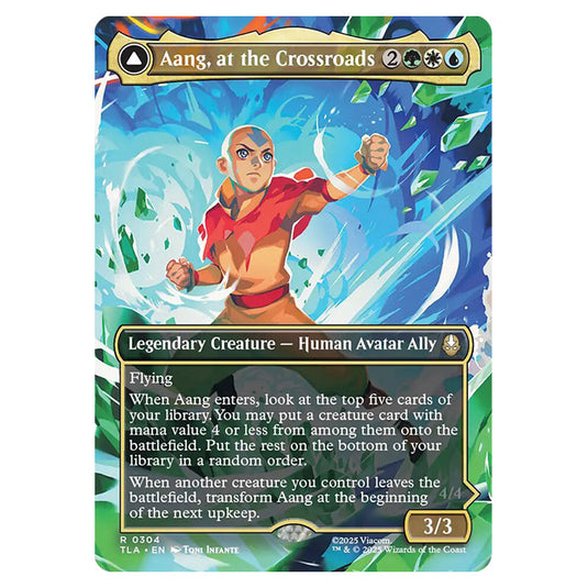 Aang, at the Crossroads // Aang, Destined Savior 0304 card from the Magic The Gathering set Avatar The Last Airbender
