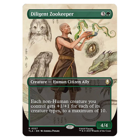 Diligent Zookeeper 0327 card from the Magic The Gathering set Avatar The Last Airbender
