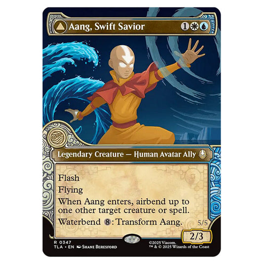 Aang, Swift Savior // Aang and La, Ocean's Fury 0347 card from the Magic The Gathering set Avatar The Last Airbender