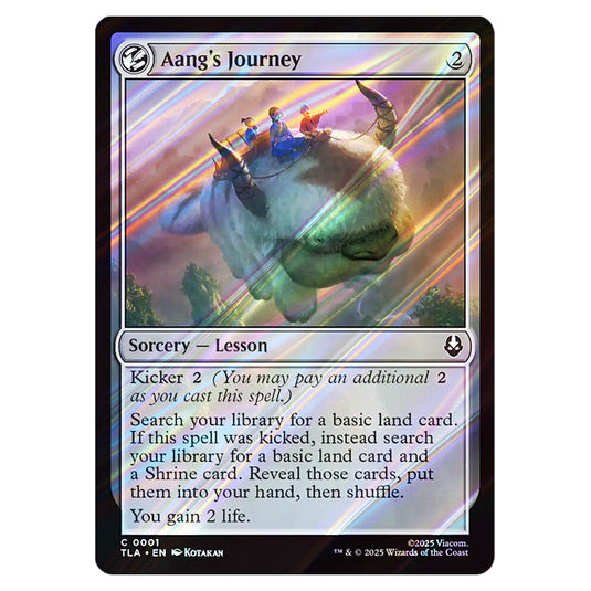 Aang's Journey 0001 card from the Magic The Gathering set Avatar The Last Airbender