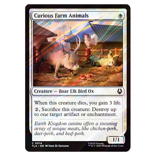Curious Farm Animals 0014 card from the Magic The Gathering set Avatar The Last Airbender