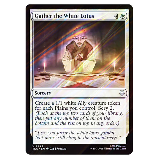 Gather the White Lotus 0020 card from the Magic The Gathering set Avatar The Last Airbender