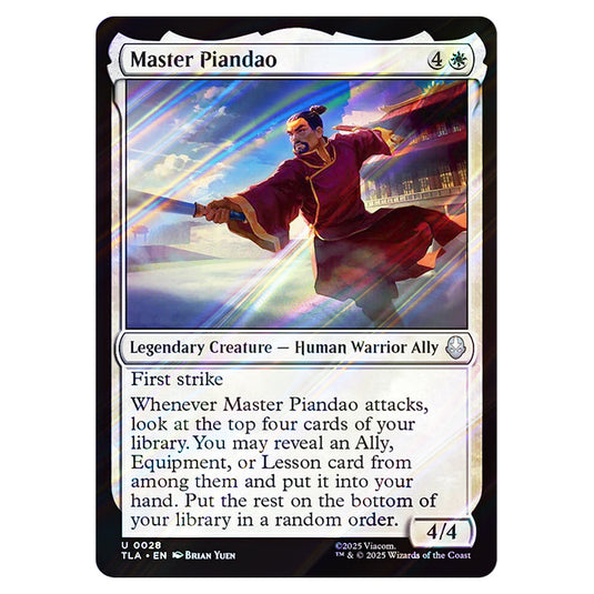 Master Piandao 0028 card from the Magic The Gathering set Avatar The Last Airbender