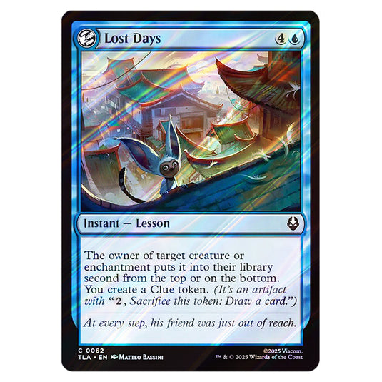 Lost Days 0062 card from the Magic The Gathering set Avatar The Last Airbender