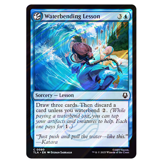 Waterbending Lesson 0080 card from the Magic The Gathering set Avatar The Last Airbender