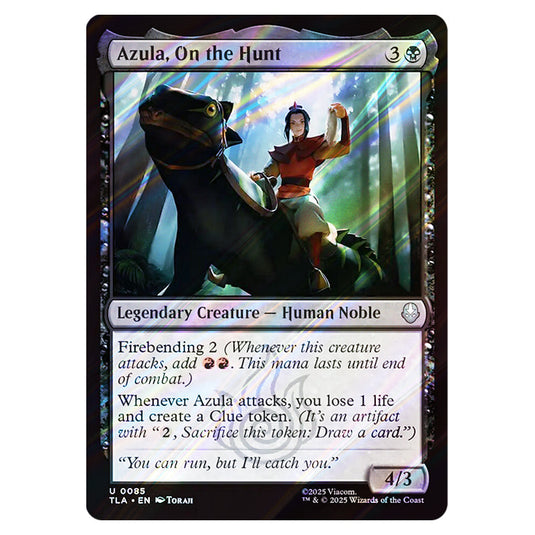 Azula, On the Hunt 0085 card from the Magic The Gathering set Avatar The Last Airbender