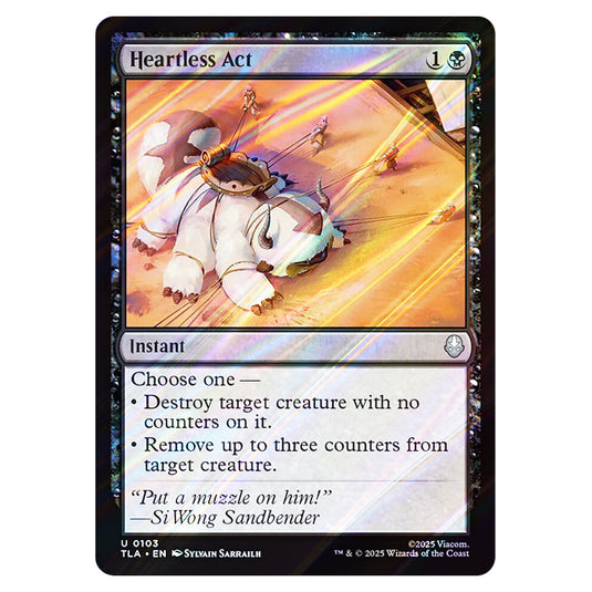 Heartless Act 0103 card from the Magic The Gathering set Avatar The Last Airbender