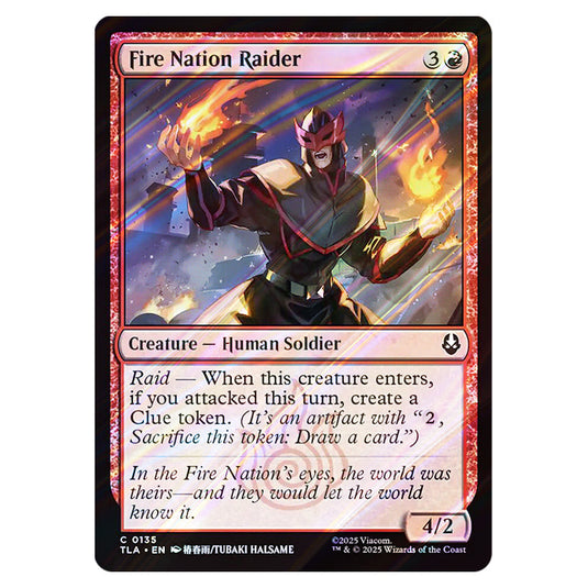 Fire Nation Raider 0135 card from the Magic The Gathering set Avatar The Last Airbender