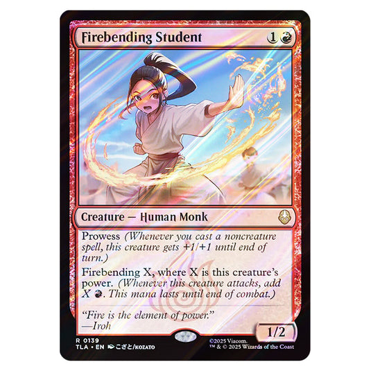 Firebending Student 0139 card from the Magic The Gathering set Avatar The Last Airbender