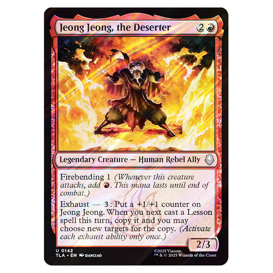 Jeong Jeong, the Deserter 0142 card from the Magic The Gathering set Avatar The Last Airbender