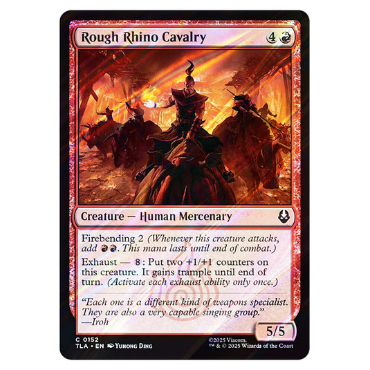 Rough Rhino Cavalry 0152 card from the Magic The Gathering set Avatar The Last Airbender