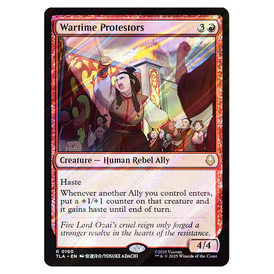 Wartime Protestors 0160 card from the Magic The Gathering set Avatar The Last Airbender