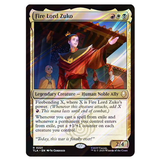 Fire Lord Zuko 0221 card from the Magic The Gathering set Avatar The Last Airbender
