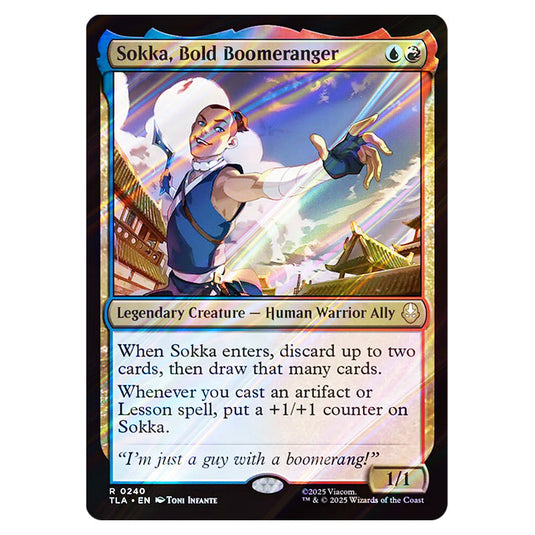 Sokka, Bold Boomeranger 0240 card from the Magic The Gathering set Avatar The Last Airbender