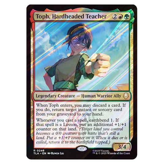 Toph, Hardheaded Teacher 0246 card from the Magic The Gathering set Avatar The Last Airbender