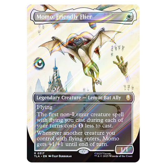 Momo, Friendly Flier 0317 card from the Magic The Gathering set Avatar The Last Airbender