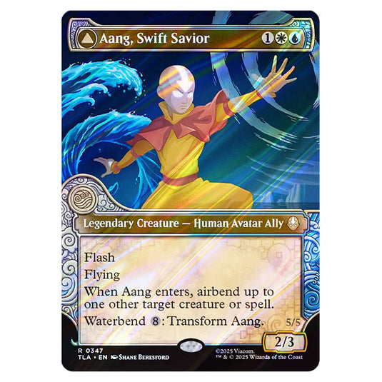 Aang, Swift Savior // Aang and La, Ocean's Fury 0347 card from the Magic The Gathering set Avatar The Last Airbender