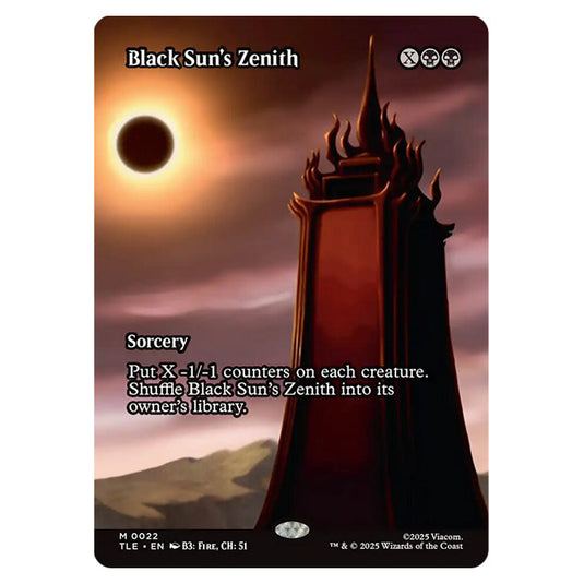 Black Sun's Zenith 0022 card from the Magic The Gathering set Avatar: The Last Airbender Eternal
