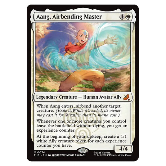 Aang, Airbending Master 0074 card from the Magic The Gathering set Avatar: The Last Airbender Eternal