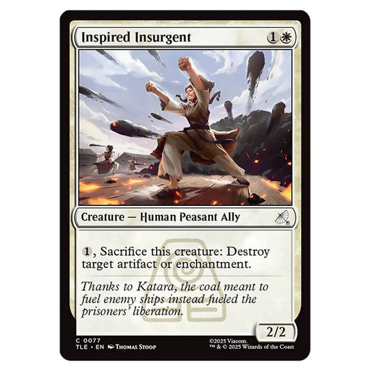 Inspired Insurgent 0077 card from the Magic The Gathering set Avatar: The Last Airbender Eternal