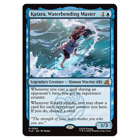Katara, Waterbending Master 0093 card from the Magic The Gathering set Avatar: The Last Airbender Eternal