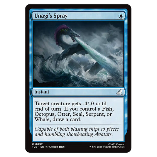 Unagi's Spray 0097 card from the Magic The Gathering set Avatar: The Last Airbender Eternal