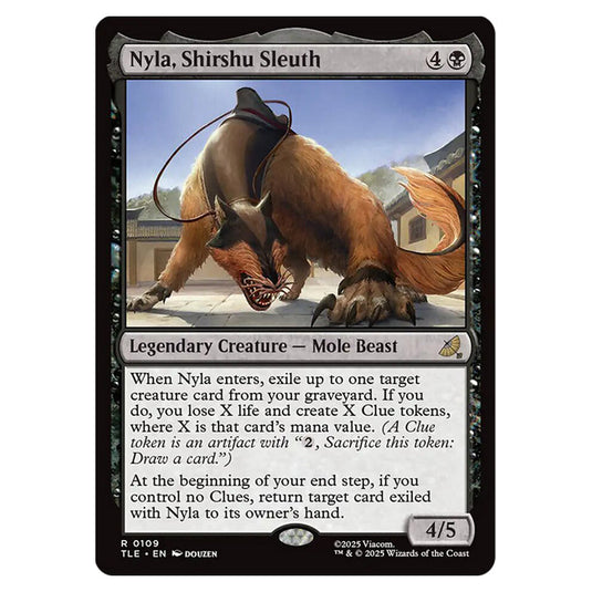 Nyla, Shirshu Sleuth 0109 card from the Magic The Gathering set Avatar: The Last Airbender Eternal