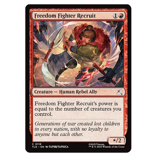 Freedom Fighter Recruit 0118 card from the Magic The Gathering set Avatar: The Last Airbender Eternal