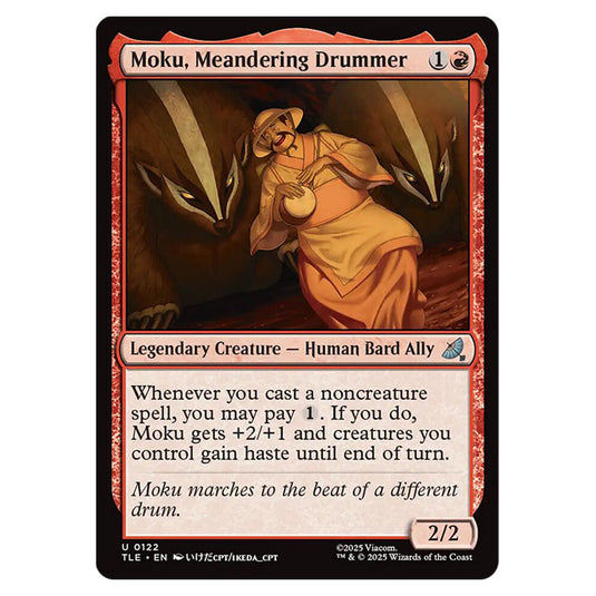 Moku, Meandering Drummer 0122 card from the Magic The Gathering set Avatar: The Last Airbender Eternal