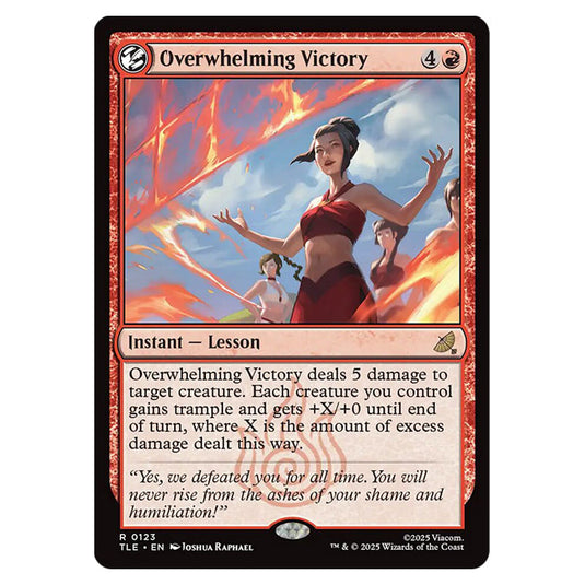 Overwhelming Victory 0123 card from the Magic The Gathering set Avatar: The Last Airbender Eternal