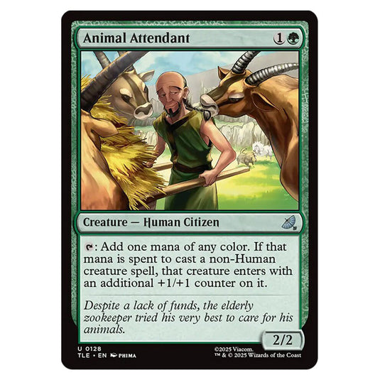 Animal Attendant 0128 card from the Magic The Gathering set Avatar: The Last Airbender Eternal