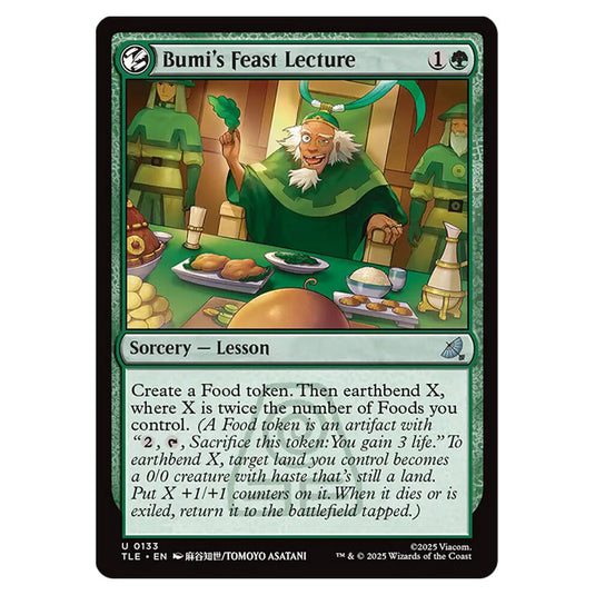 Bumi's Feast Lecture 0133 card from the Magic The Gathering set Avatar: The Last Airbender Eternal