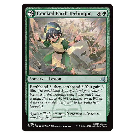 Cracked Earth Technique 0135 card from the Magic The Gathering set Avatar: The Last Airbender Eternal