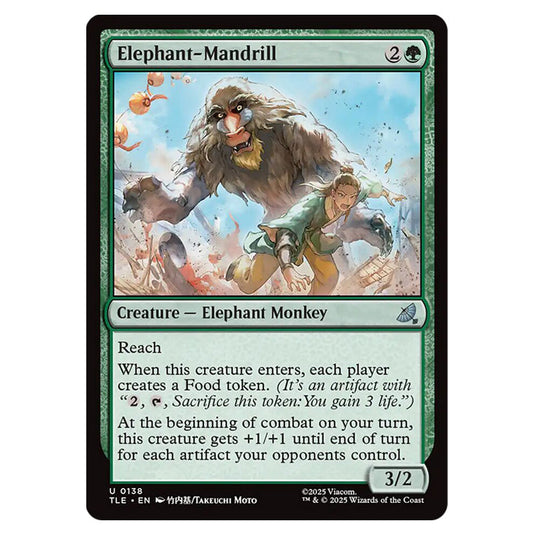 Elephant-Mandrill 0138 card from the Magic The Gathering set Avatar: The Last Airbender Eternal