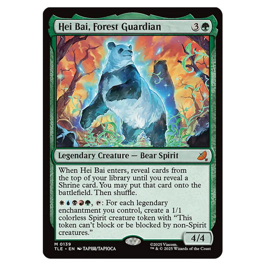 Hei Bai, Forest Guardian 0139 card from the Magic The Gathering set Avatar: The Last Airbender Eternal