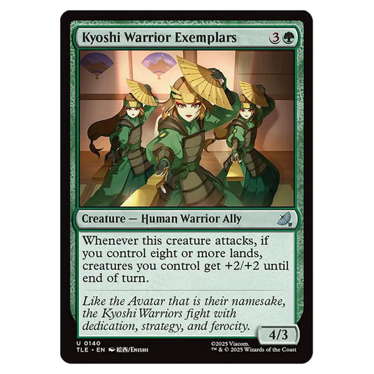 Kyoshi Warrior Exemplars 0140 card from the Magic The Gathering set Avatar: The Last Airbender Eternal