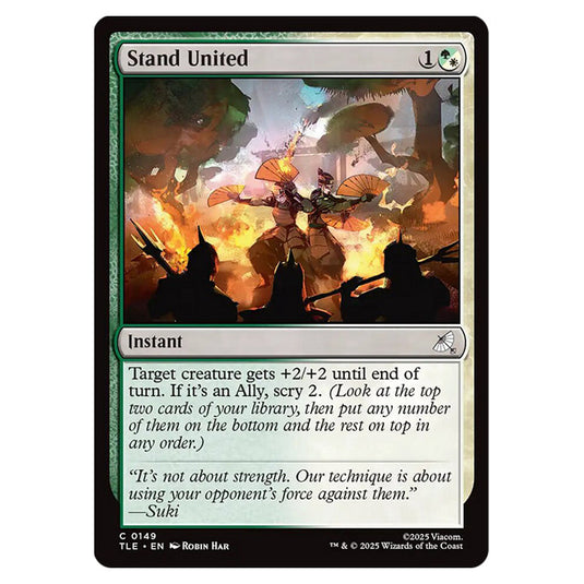 Stand United 0149 card from the Magic The Gathering set Avatar: The Last Airbender Eternal