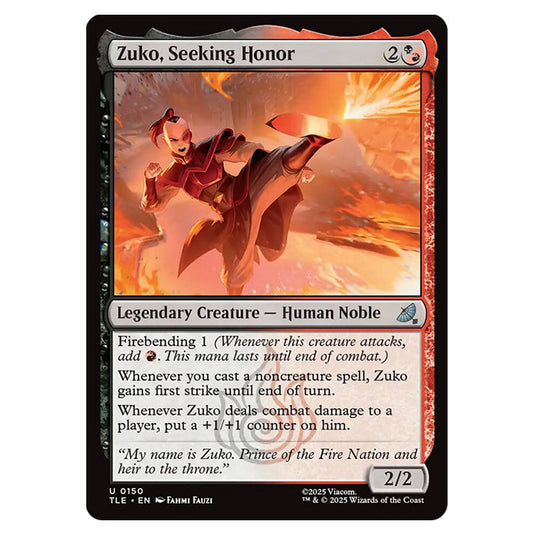 Zuko, Seeking Honor 0150 card from the Magic The Gathering set Avatar: The Last Airbender Eternal