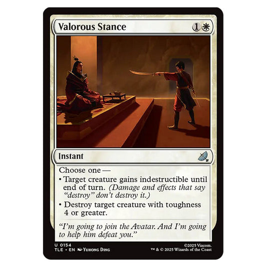 Valorous Stance 0154 card from the Magic The Gathering set Avatar: The Last Airbender Eternal