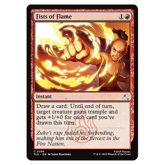 Fists of Flame 0166 card from the Magic The Gathering set Avatar: The Last Airbender Eternal