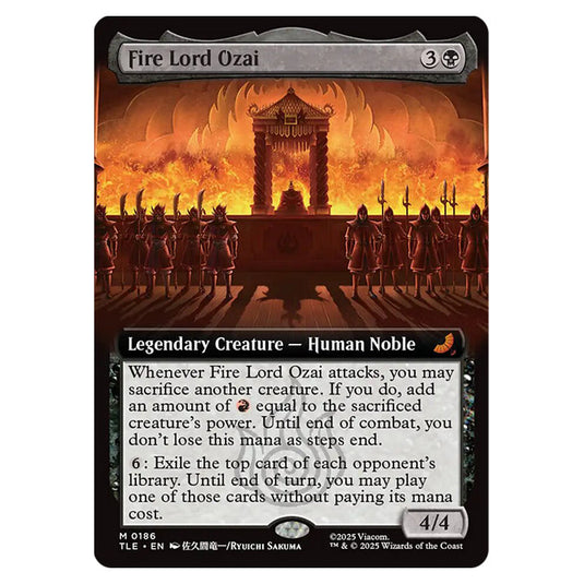 Fire Lord Ozai 0186 card from the Magic The Gathering set Avatar: The Last Airbender Eternal