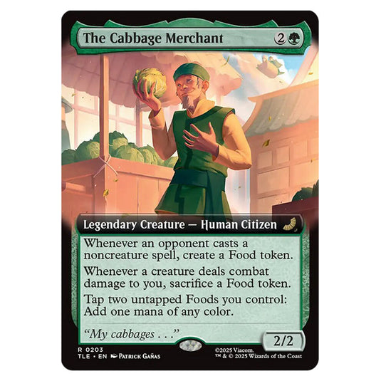 The Cabbage Merchant 0203 card from the Magic The Gathering set Avatar: The Last Airbender Eternal