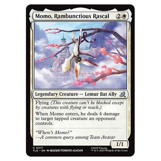 Momo, Rambunctious Rascal 0217 card from the Magic The Gathering set Avatar: The Last Airbender Eternal