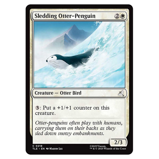 Sledding Otter-Penguin 0218 card from the Magic The Gathering set Avatar: The Last Airbender Eternal