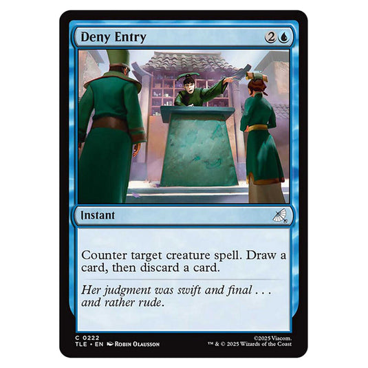 Deny Entry 0222 card from the Magic The Gathering set Avatar: The Last Airbender Eternal