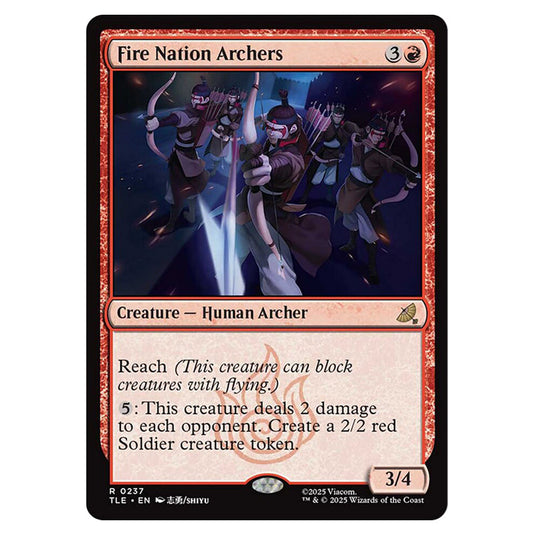 Fire Nation Archers 0237 card from the Magic The Gathering set Avatar: The Last Airbender Eternal