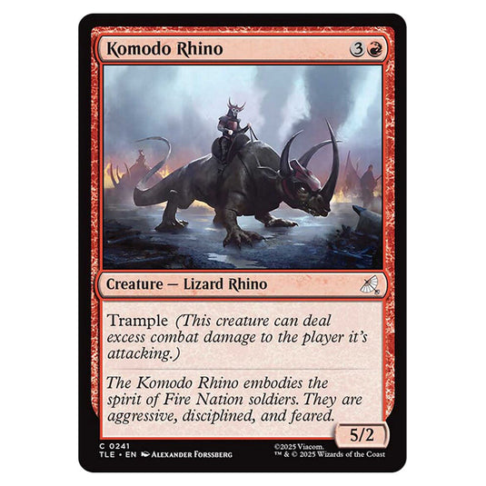 Komodo Rhino 0241 card from the Magic The Gathering set Avatar: The Last Airbender Eternal
