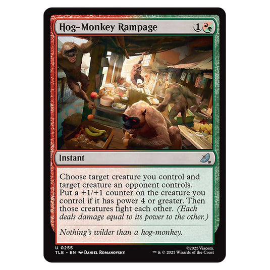 Hog-Monkey Rampage 0255 card from the Magic The Gathering set Avatar: The Last Airbender Eternal